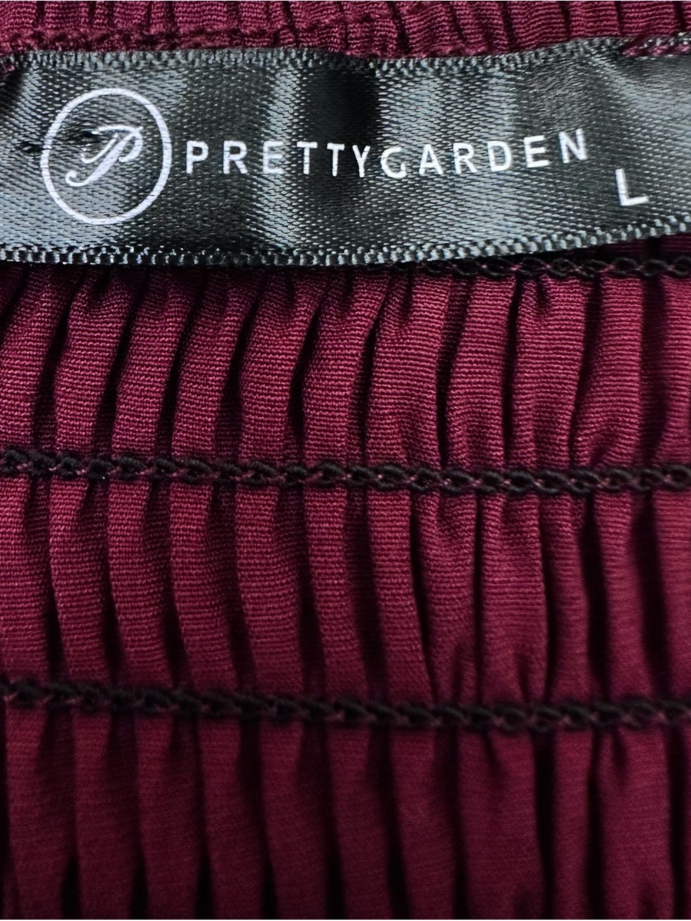 PRETTYGARDEN Flowy Tiered Maxi Dress Spaghetti Straps Burgundy Large Boho Summer - Picture 2 of 7